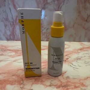 Morphe Sunsetter SPF 30 Setting Spray - White and Yellow